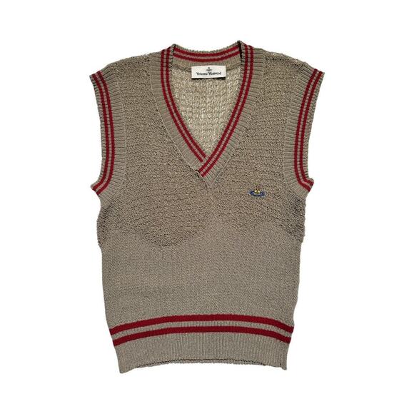 Unisex distressed knit sweater vest - Picture 1 of 7